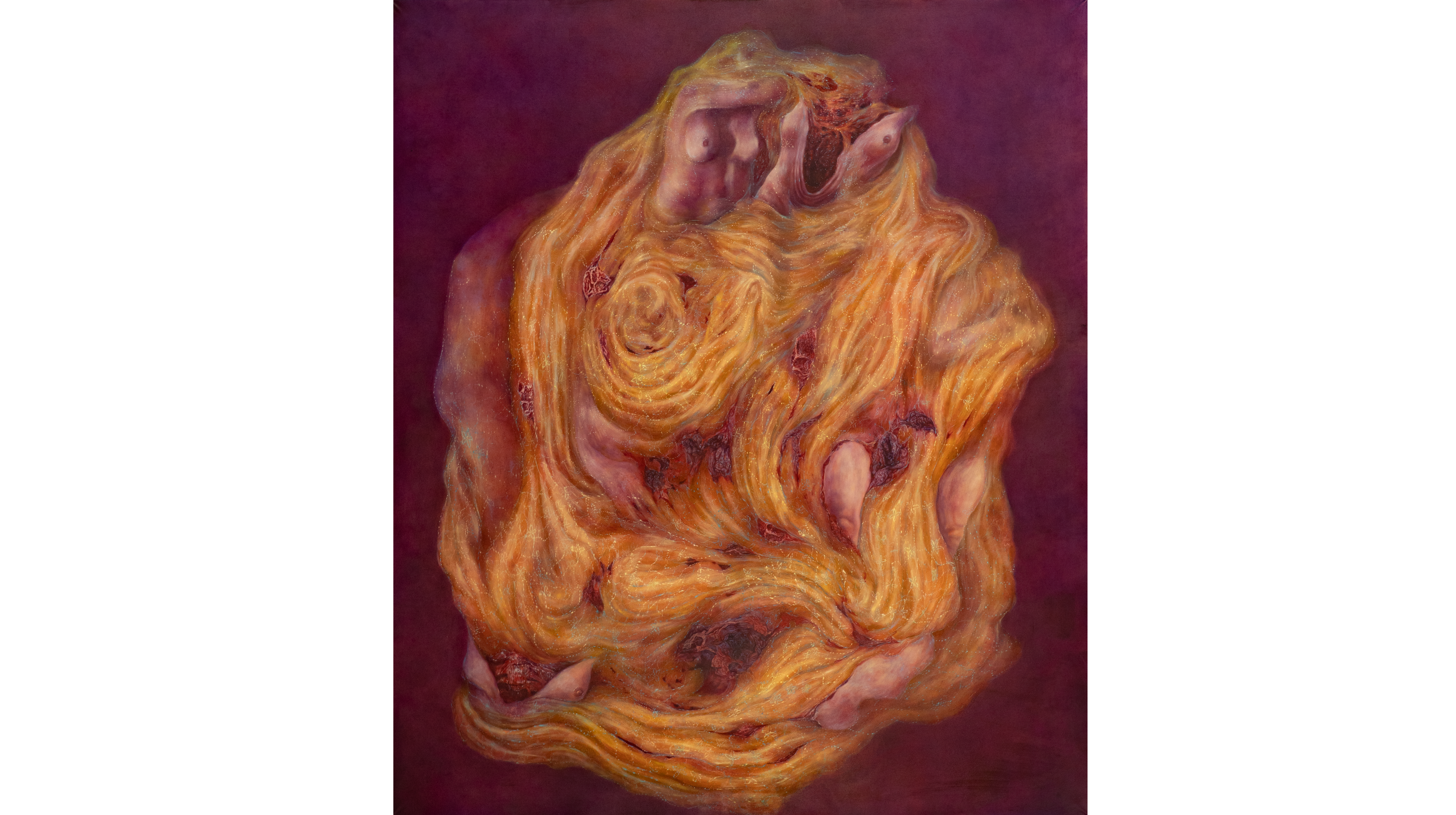 Under the skin, 2021, oil on canvas, 230x200cm